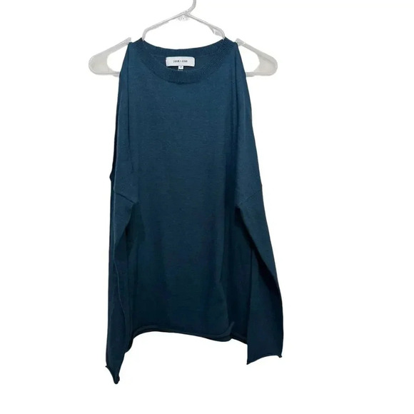 John & Jenn Blue Open Shoulder Pullover Sweater S/P - Picture 1 of 5
